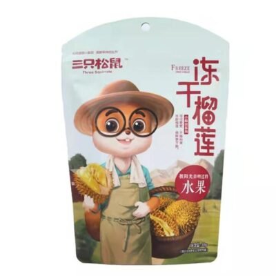 Three Squirrels Freeze-Dried Durian – 30g Gourmet Grocer Three Squirrels Freeze-Dried Durian - 30g