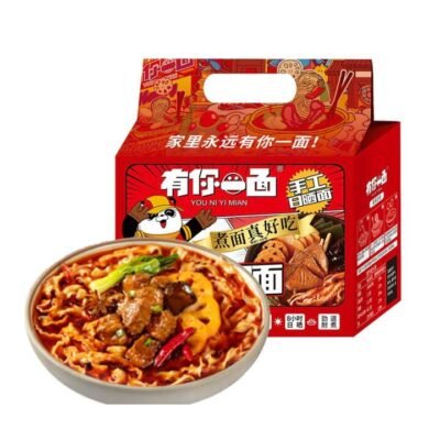 You Ni Yi Mian Handmade Sun-Dried Beef Hotpot Noodles - 4 Packs, 488g