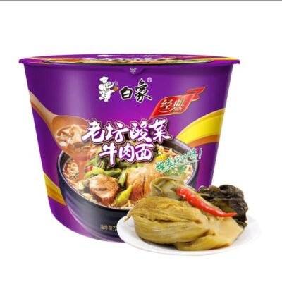 Baixiang Pickled Mustard Beef Noodles - Bowl, 119g