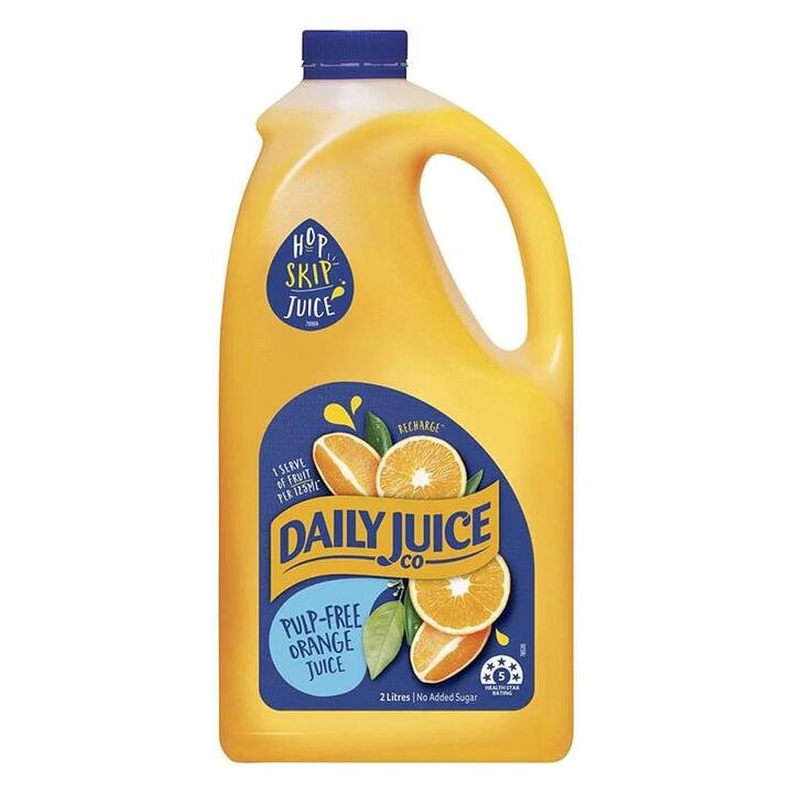 Daily Juice Family Share Pack - Orange Juice, No Pulp, No Added Sugar, 2L