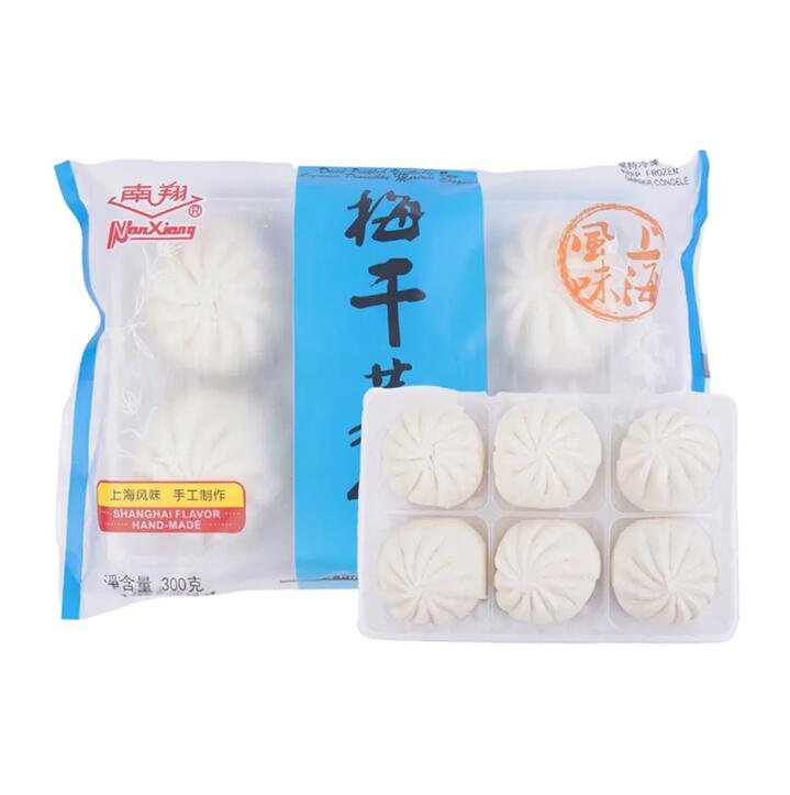 NanXiang Frozen Preserved Vegetable Buns - 6 Pieces, 300g