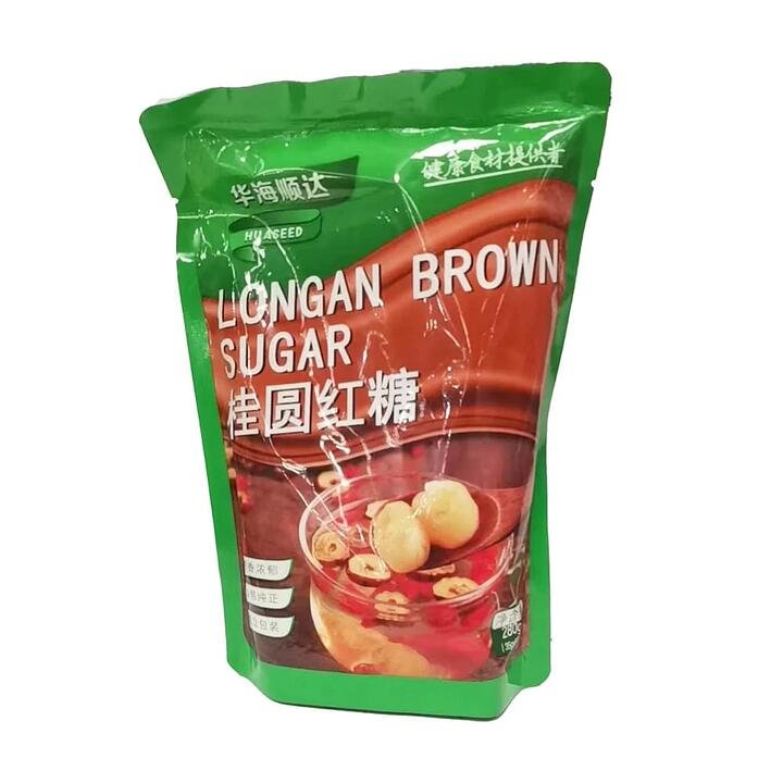 Hua Hai Shun Da Longan Red Sugar, 35g x 8 Bags, 280g Total