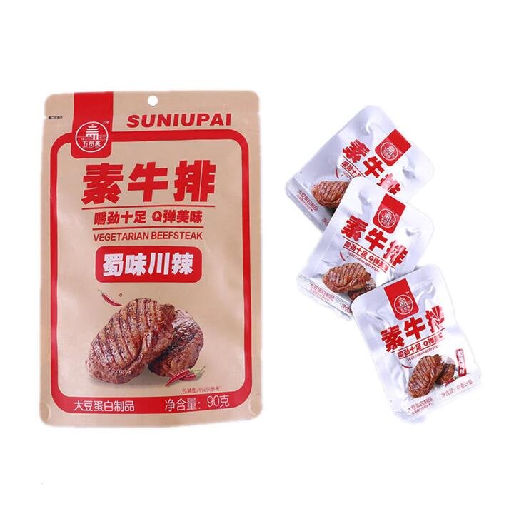 Suniupai Shredded Vegetarian Beefsteak - Sichuan Spicy Flavor, 90g