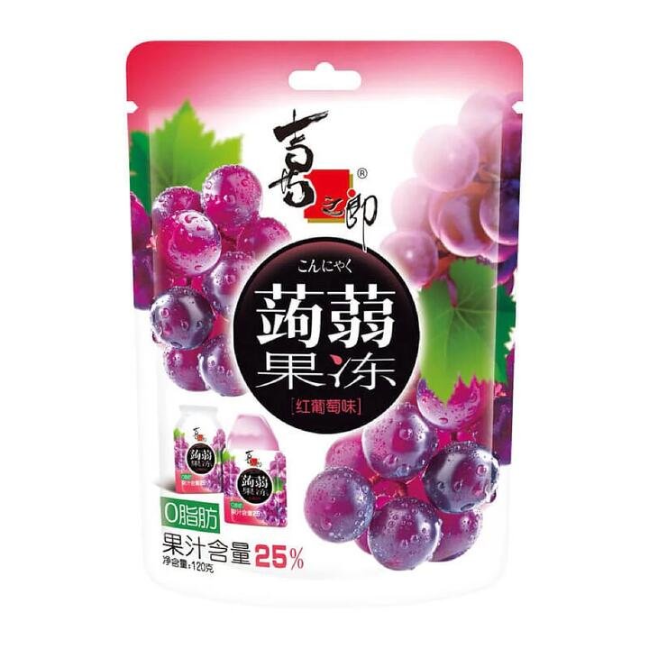 Strong Food Red Grape Flavoured Konjac Jelly Snack, 6 Pack, 120g Gourmet Grocer Strong Food Red Grape Flavoured Konjac Jelly Snack, 6 Pack, 120g
