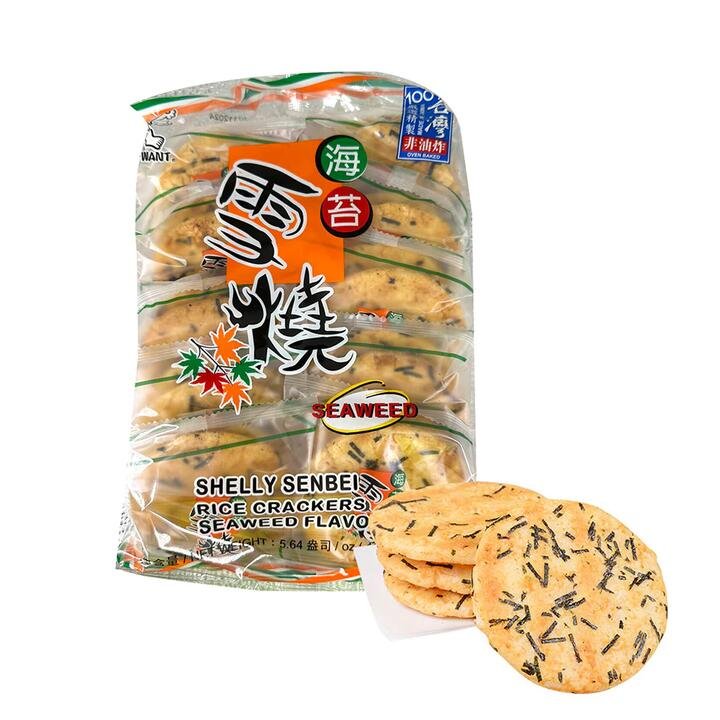 Want Want Shelly Senbei Rice Crackers - Seaweed Flavor, 160g