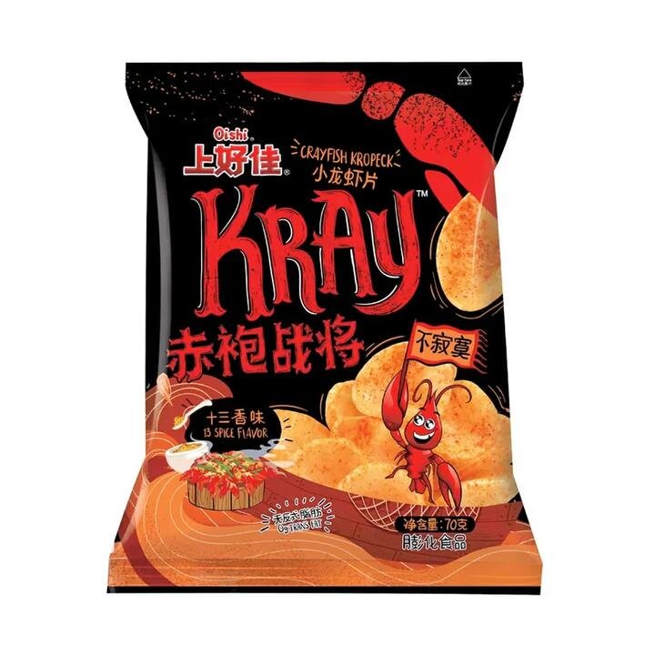 Oishi Crayfish Chips with Thirteen Spices Flavour 70g