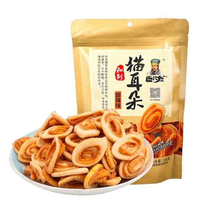 Wolong Sweet and Spicy Cat Ear Snacks 138g
