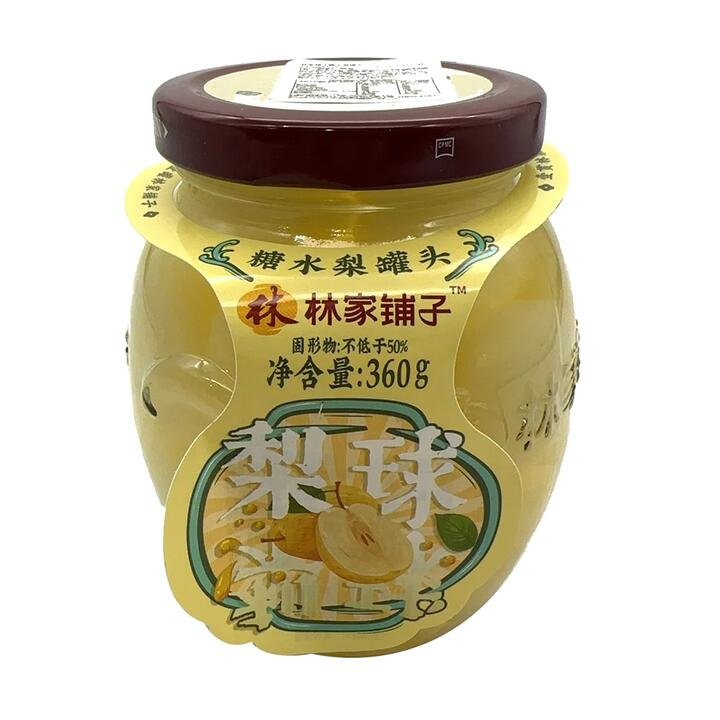 Linjia Shop Sweet Pear Syrup Canned in Glass Jar 360g