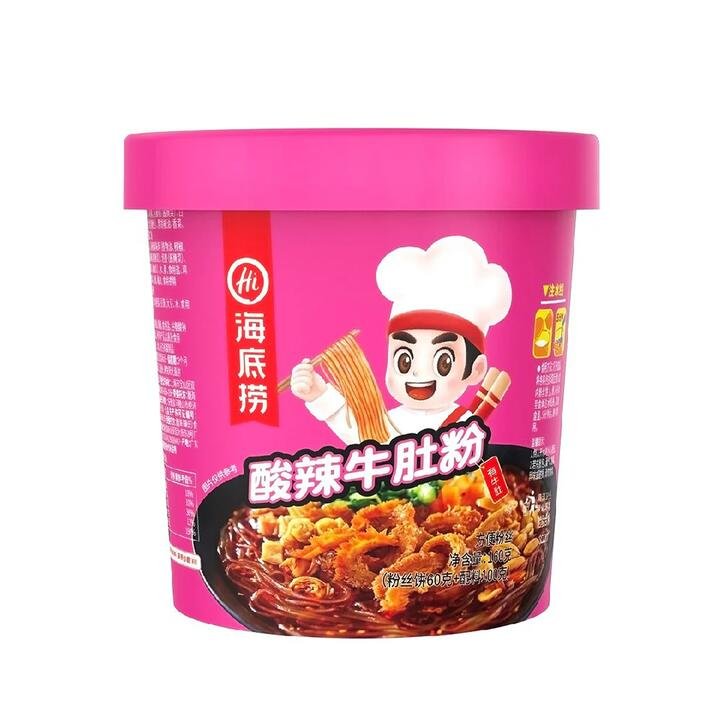 Haidilao Hot and Sour Beef Tripe Instant Noodles, 136g