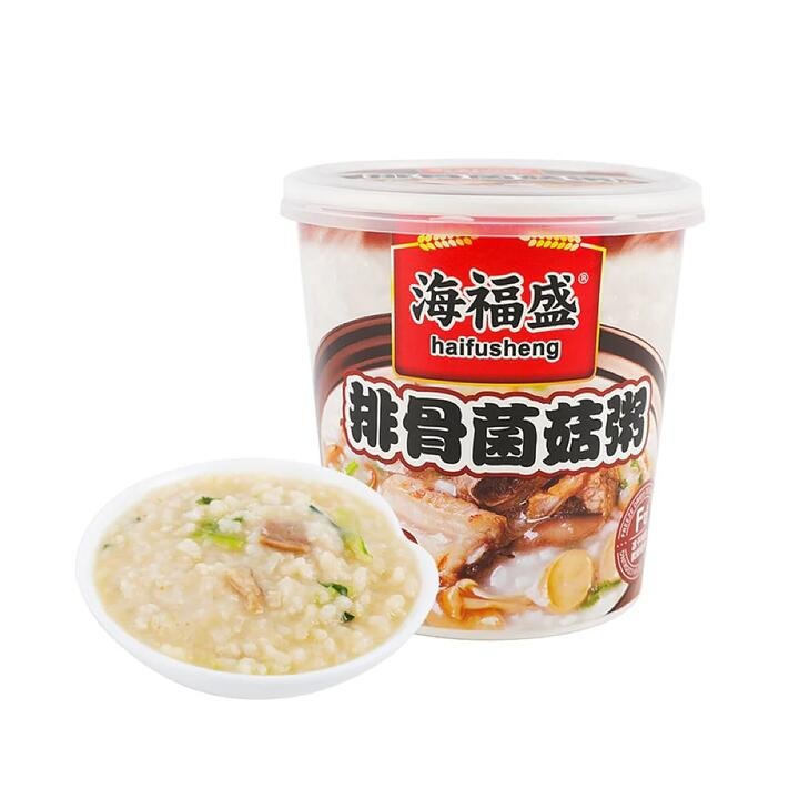 Haifusheng Pork Rib and Mushroom Congee, 38g Gourmet Grocer Haifusheng Pork Rib and Mushroom Congee, 38g
