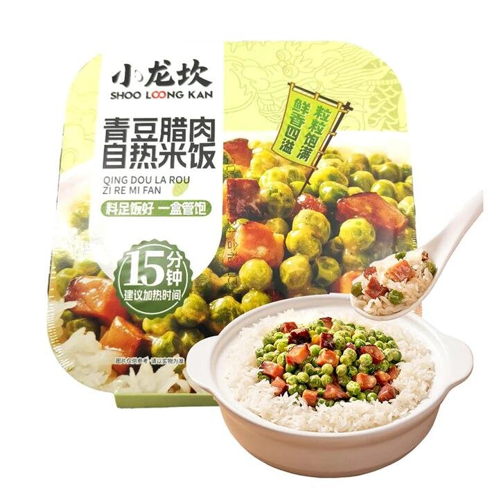Shoo Loong Kan Self-Heating Rice with Green Peas and Bacon – 260g Gourmet Grocer Shoo Loong Kan Self-Heating Rice with Green Peas and Bacon - 260g
