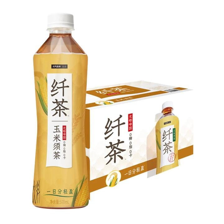 Genki Forest Xiancha Corn Silk Tea 500ml x 15 Bottles – Sugar-Free, Caffeine-Free