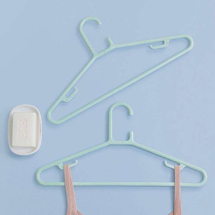 Camellia Auspicious 460 Type Clothes Hanger in Green/Grey - Random Colour Dispatch, Pack of 5