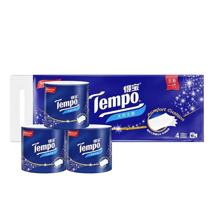 Tempo Classic Natural Unscented Core Roll Toilet Paper, 4 Ply, 10 Rolls Gourmet Grocer Tempo Classic Natural Unscented Core Roll Toilet Paper, 4 Ply, 10 Rolls