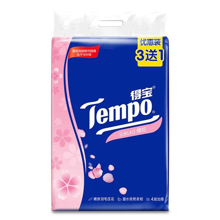 Tempo Soft Draw Cherry Blossom Scented Tissues, 90 Sheets per Pack, 4 Packs Included Gourmet Grocer Tempo Soft Draw Cherry Blossom Scented Tissues, 90 Sheets per Pack, 4 Packs Included
