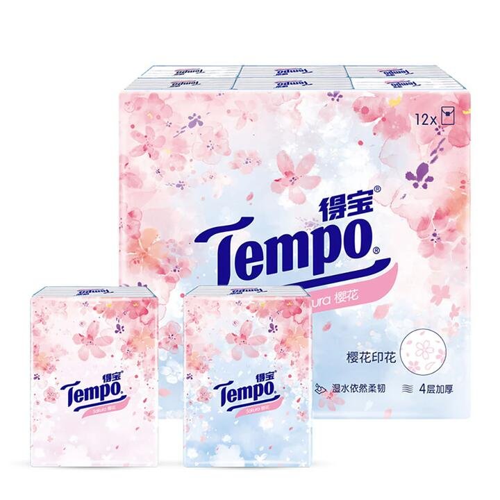 Tempo Mini Handkerchief Tissues with Cherry Blossom Scent – 7 Sheets per Pack, 12 Packs Included Gourmet Grocer Tempo Mini Handkerchief Tissues with Cherry Blossom Scent - 7 Sheets per Pack, 12 Packs Included