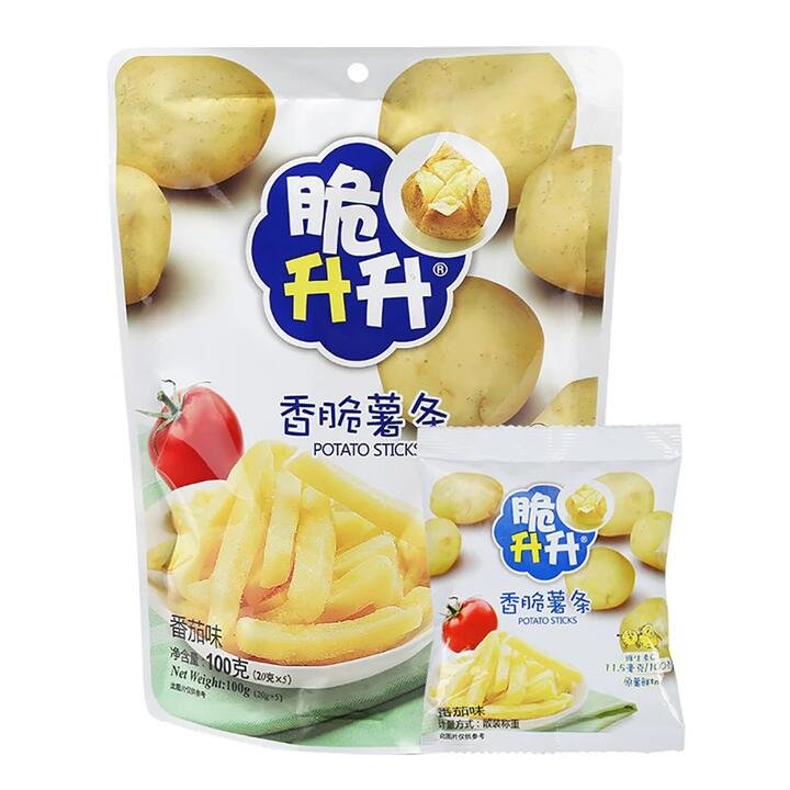 CuiShengSheng Crispy Original Cut Potato Sticks - Tomato Flavor, 100g