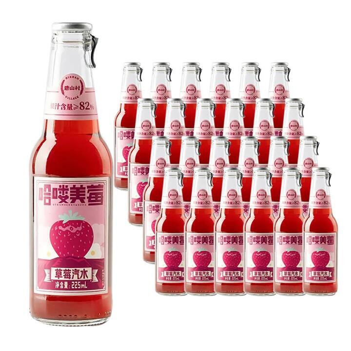 Bishan Village Strawberry Soda - 225ml x 24 Bottles