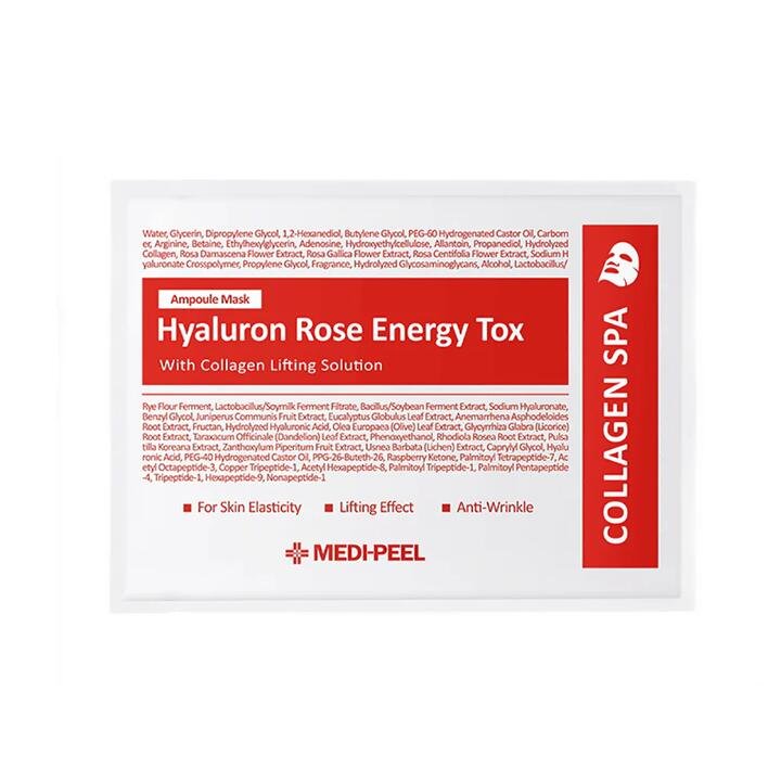 Medi-Peel Hyaluron Rose Energy Tox Ampoule Mask - Single Sheet