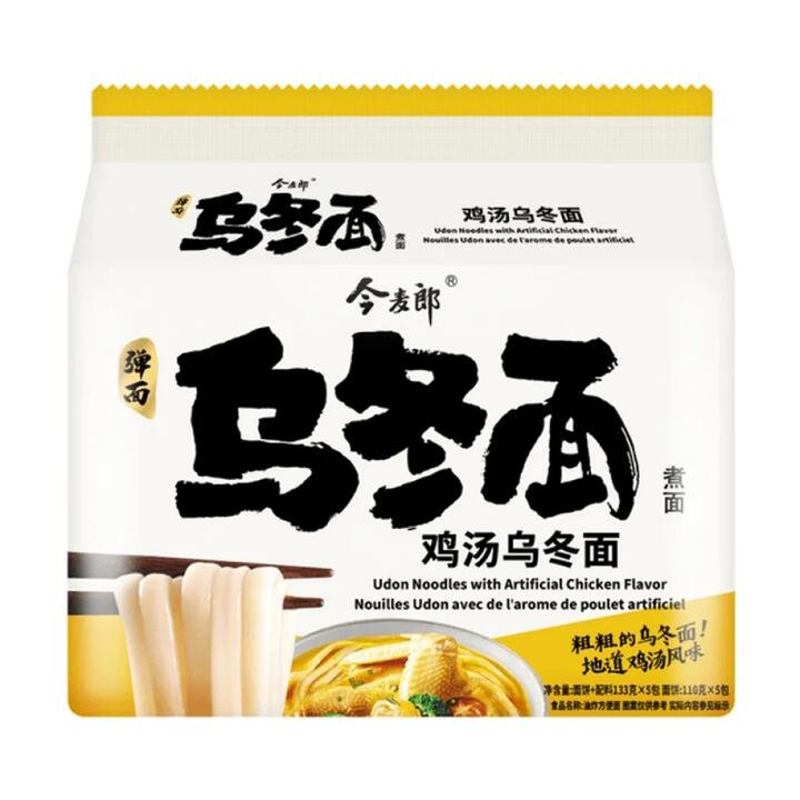 Jinmailang Udon Noodles with Chicken Soup Flavor - 133g x 5 Packs