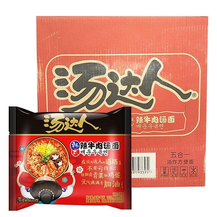 Uni-President Tang Da Ren Korean Spicy Beef Noodle Soup - 125g x 5 Bags x 6 Packs/Box