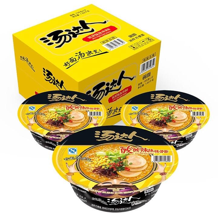 Unif Tang Daren Spicy Pork Bone Noodles - 135g x 12 Bowls/Box