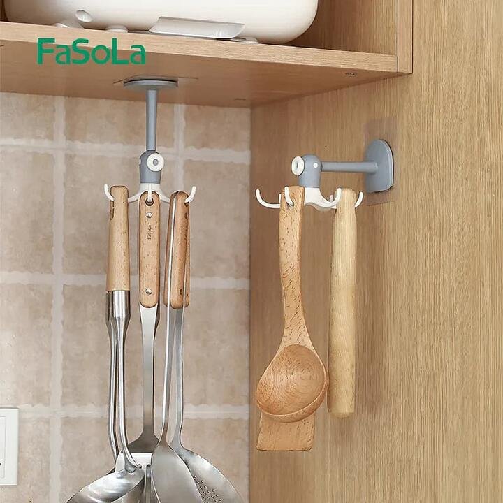 FaSoLa 360-Degree Rotating Six-Claw Hook - White