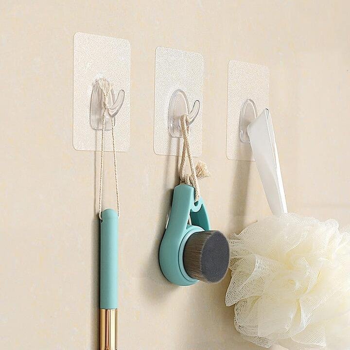 FaSoLa No-Drill Adhesive Hooks - Round, 6.5cm Diameter, 3 Pieces, 3kg Capacity