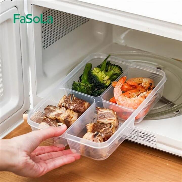 FaSoLa 4-Compartment Refrigerator Storage Box - 23*4.8*16.6cm