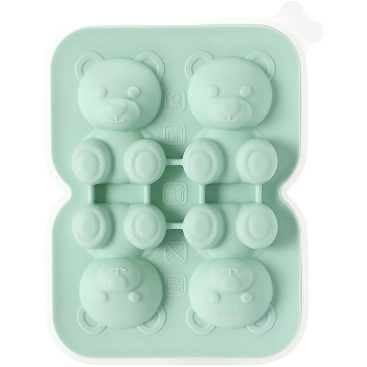 FaSoLa Bear Shaped Ice Cube Tray - 4 Cubes, Green