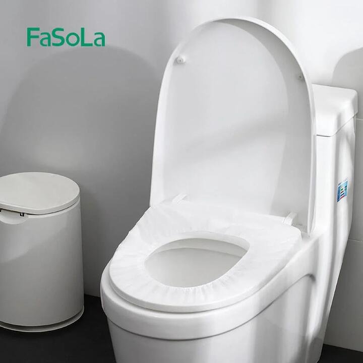 FaSola Disposable O-Shaped Toilet Seat Covers – 5 Pack, White, 15*67cm Gourmet Grocer FaSola Disposable O-Shaped Toilet Seat Covers - 5 Pack, White, 15*67cm
