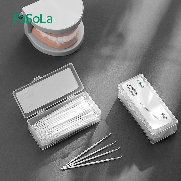 FaSoLa Interdental Brushes – White, 8cm, 100 Pieces Gourmet Grocer FaSoLa Interdental Brushes - White, 8cm, 100 Pieces