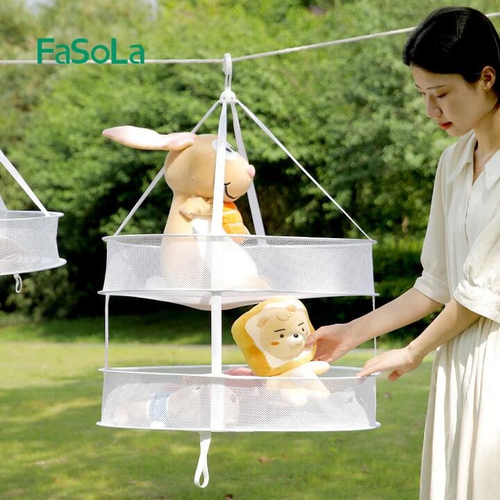 FaSoLa Double-Layer Drying Net – Large, White, 61cm Diameter Gourmet Grocer FaSoLa Double-Layer Drying Net - Large, White, 61cm Diameter