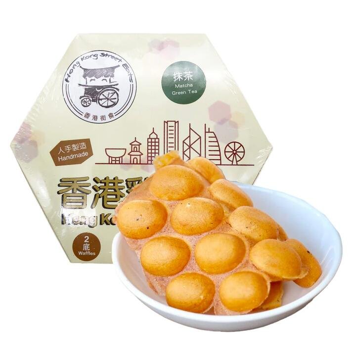 Hong Kong Street Eats Frozen Matcha Egg Waffles - 2 Pieces, 126g