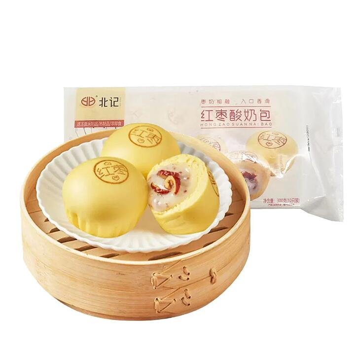 Beiji Frozen Red Date Yogurt Buns - 10 Pieces, 300g
