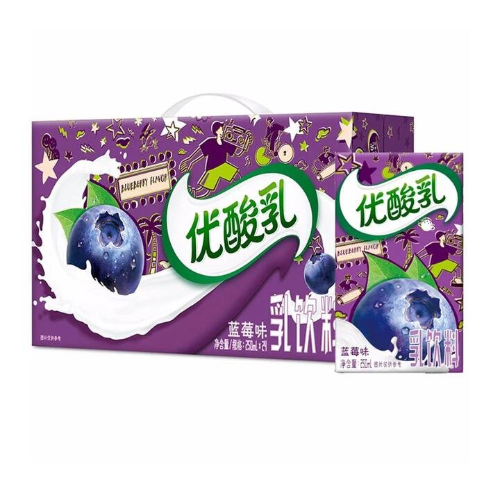 Yili Blueberry Flavored Yogurt Drink - 250ml x 24