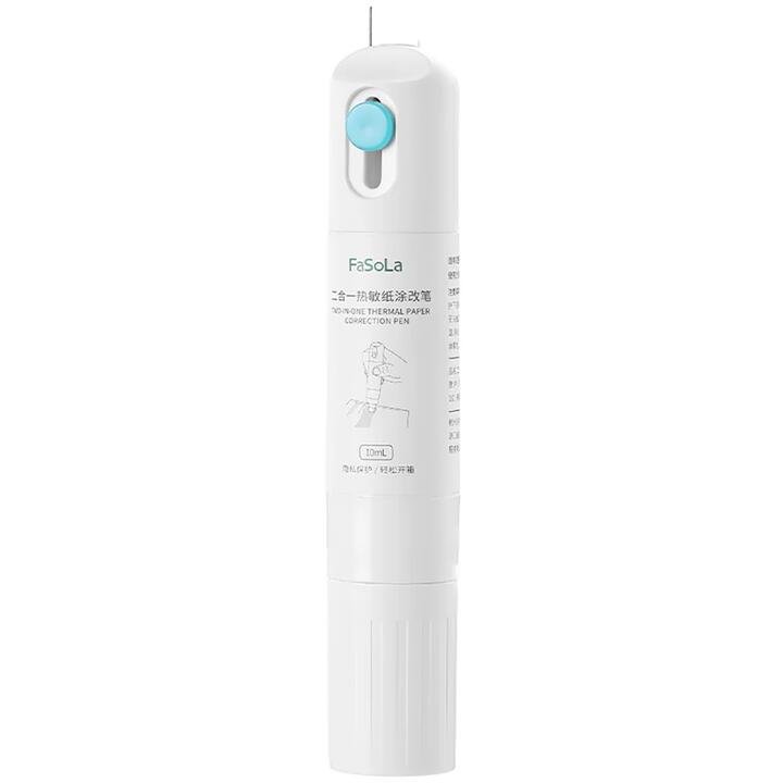 FaSoLa Two-in-One Thermal Paper Correction Pen - White, 10mL