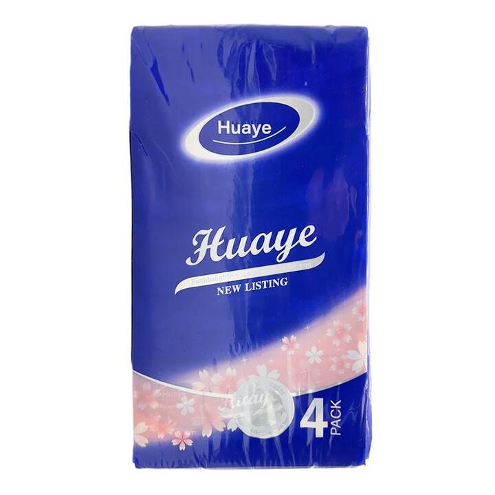 Huaye Blue 3-Ply Tissues - 130 Sheets, 4 Packs