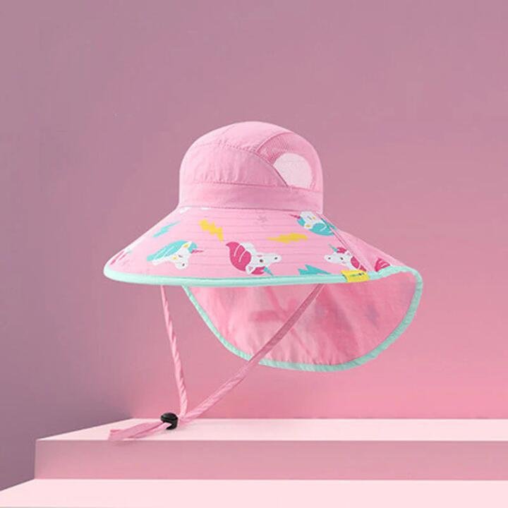 Lemonkid Children’s Sun Hat – Cherry Blossom Pink Pony (Small) with Large Brim & Neck Flap, Whistle Included Gourmet Grocer Lemonkid Children's Sun Hat - Cherry Blossom Pink Pony (Small) with Large Brim & Neck Flap, Whistle Included