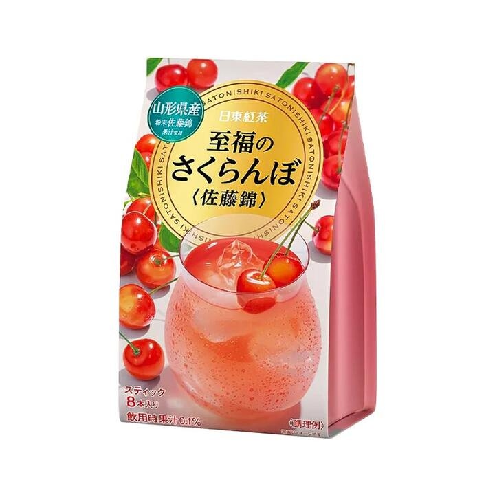 Nittoh Fruit Tea Mix - Blissful Cherry Flavor, 8 Sticks, 84.8g