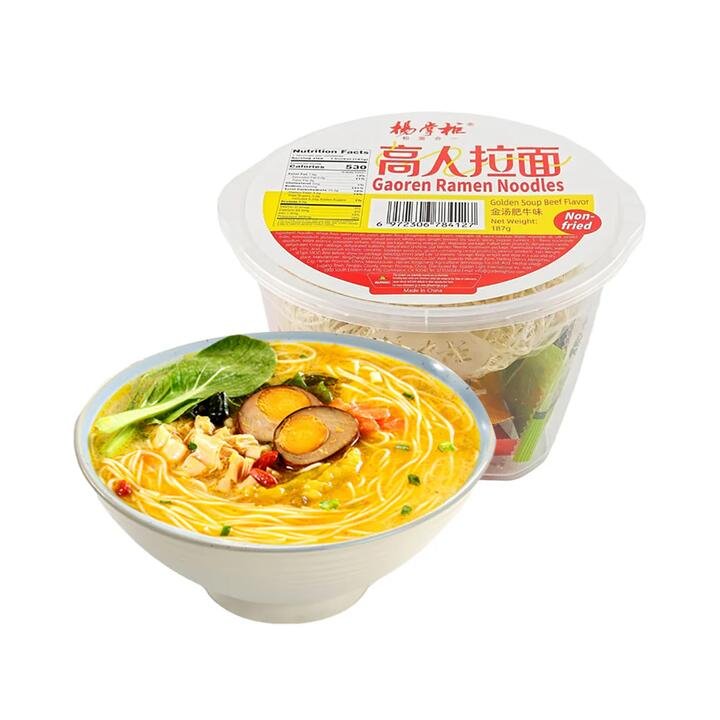 Gaoren Ramen Noodles Golden Soup Beef Flavor - 187g