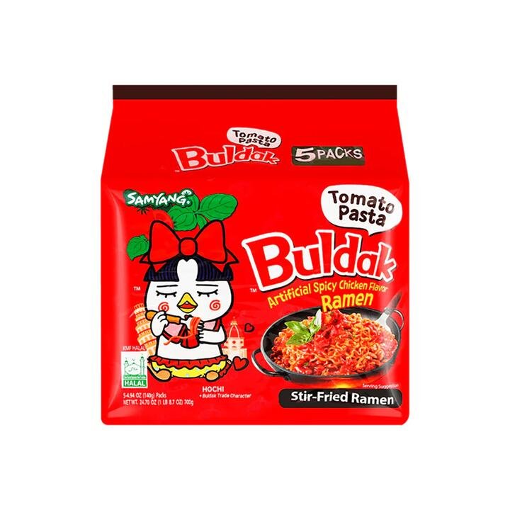 Samyang Buldak Tomato Pasta Hot Chicken Flavor Ramen - 140g x 5 Packs