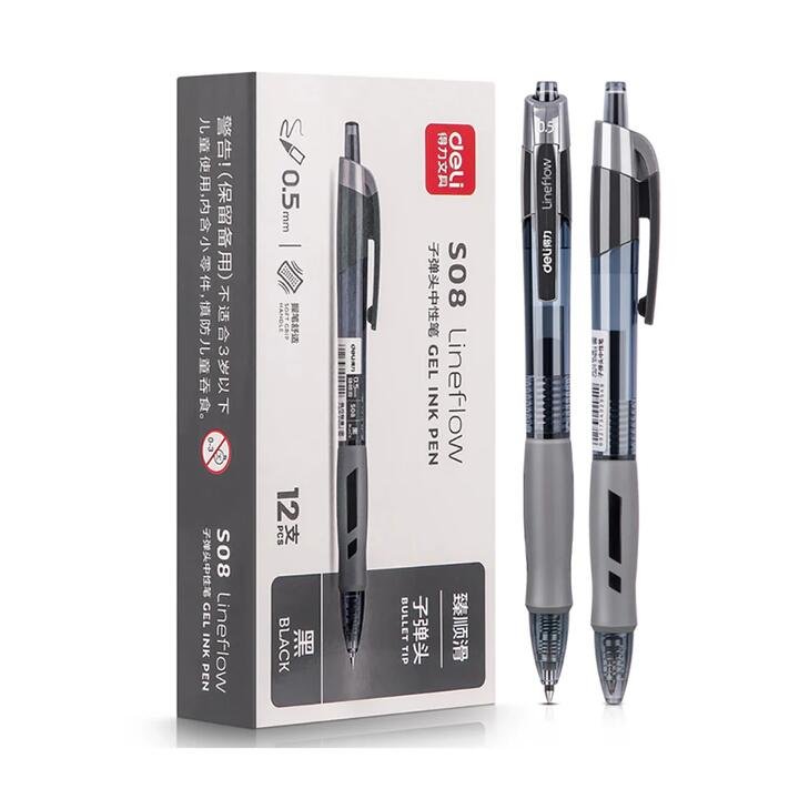 Deli Smooth Gel Ink Pen 0.5mm Bullet Tip – Black, 12 Pieces Gourmet Grocer Deli Smooth Gel Ink Pen 0.5mm Bullet Tip - Black, 12 Pieces