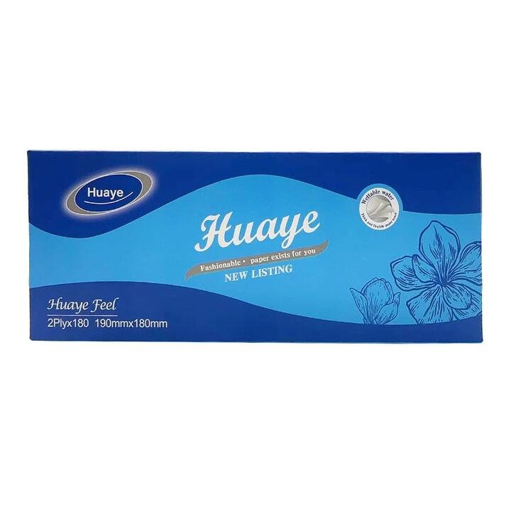 Huaye Facial Tissues - Blue Pack, 180 Sheets, 2-Ply