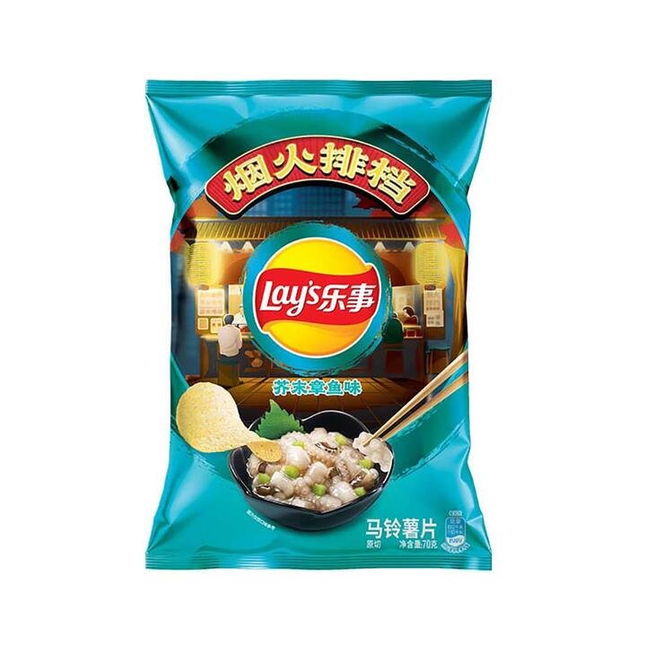 Lay's Wasabi Octopus Flavor Potato Chips - 70g