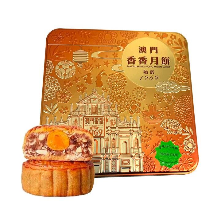 Macau Xiang Xiang Single Yolk Five Nuts Mooncakes 10pcs 720g w/ Bag