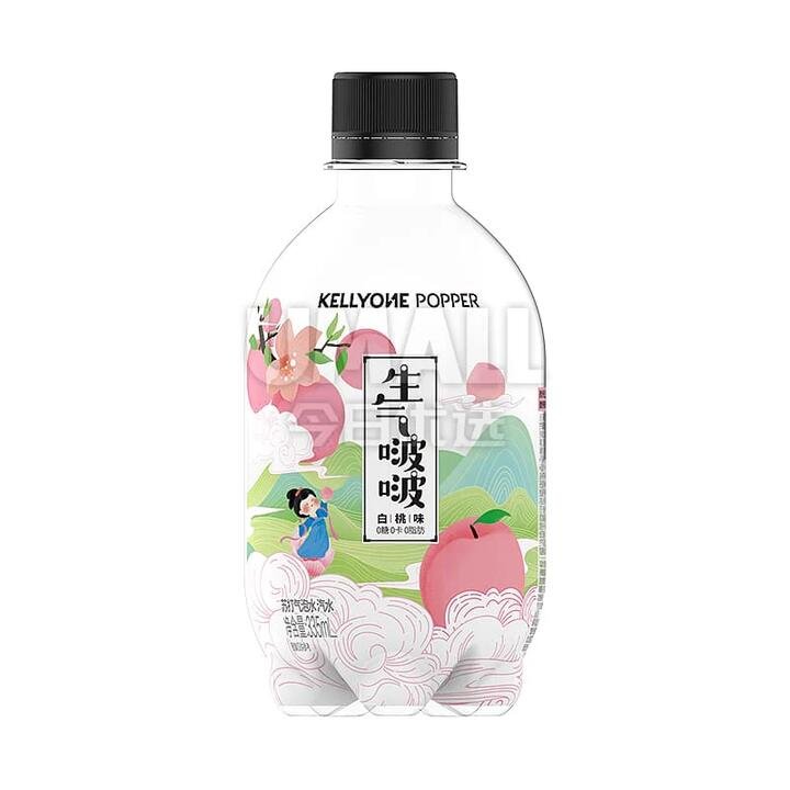 Kellyone Popper Peach Flavor Sparkling Water - 335ml