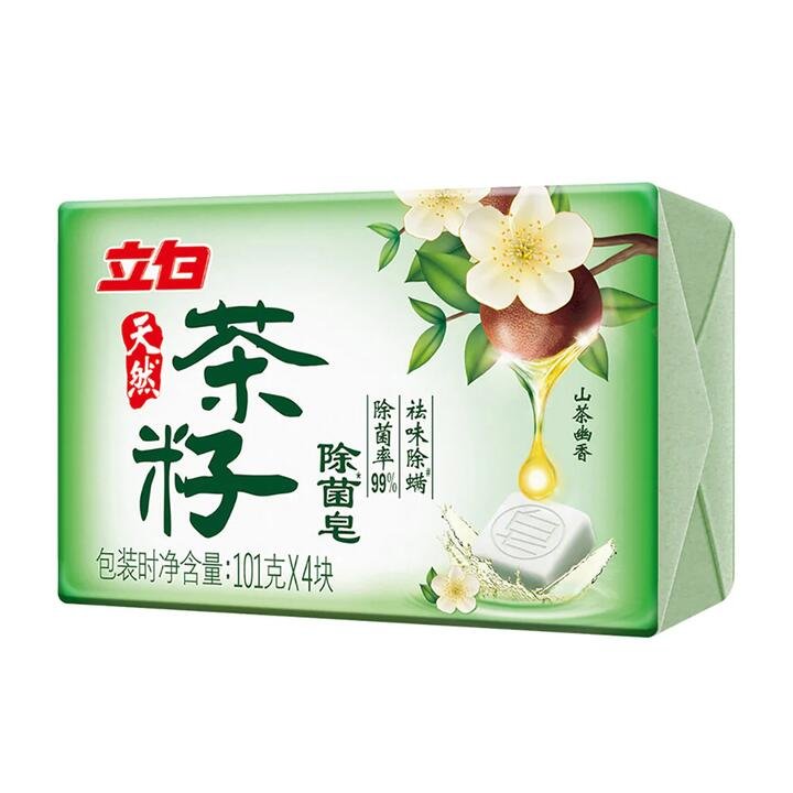 Liby Natural Tea Seed Antibacterial Soap - 101g x 4 Bars