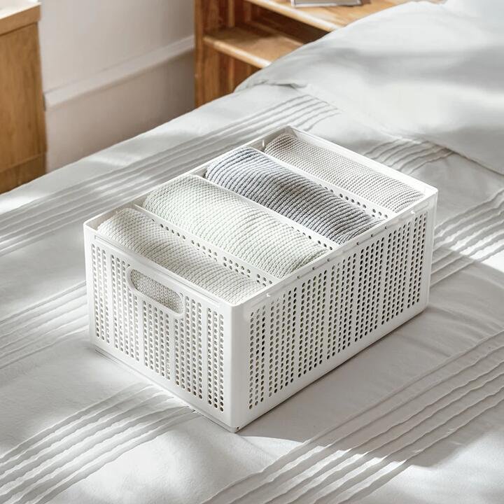 FaSoLa Foldable Storage Basket - White, Medium