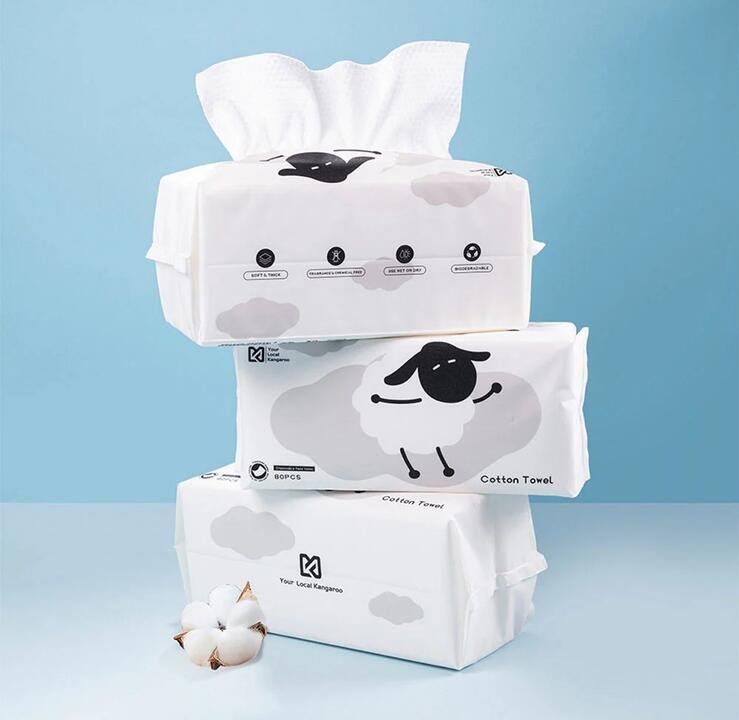 YLK Cotton Soft Pearl Pattern Face Towels - 80 Sheets